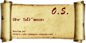 Ohr Sámson névjegykártya